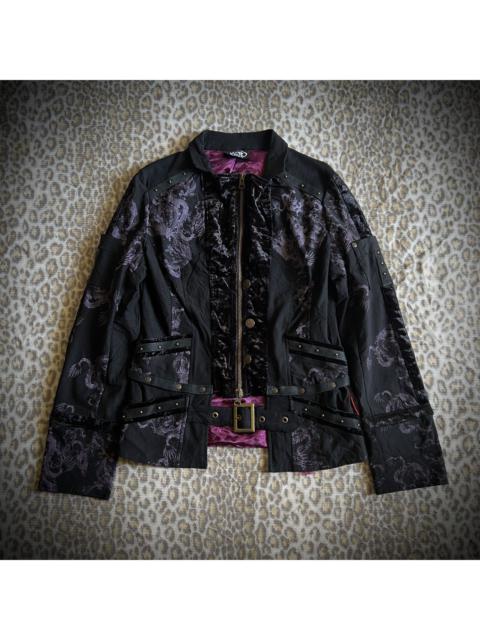 Ozz On Gothic Zip-up Velour Dragon Jacket