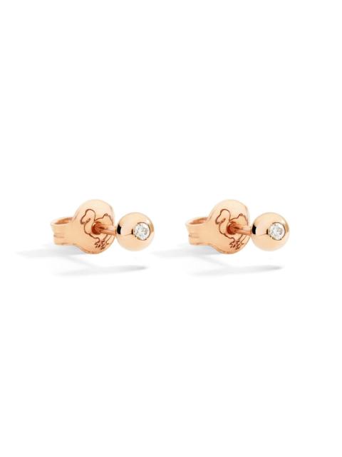 DoDo ROSE GOLD & DIAMOND BOLLICINE STUD EARRINGS