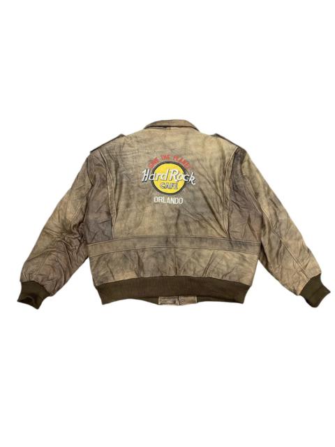 Other Designers Vintage Hard Rock Cafe Leather Bomber Jacket