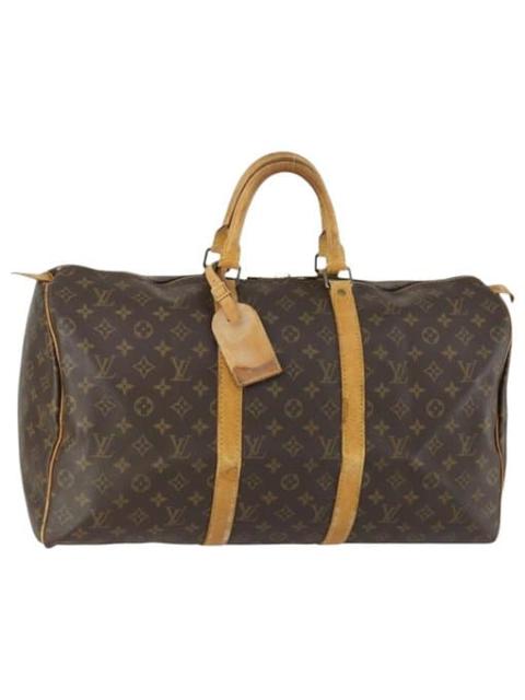 Louis Vuitton Keepall leather travel bag