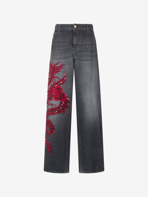 Roberto Cavalli Jeans With Embroidery And Sequins