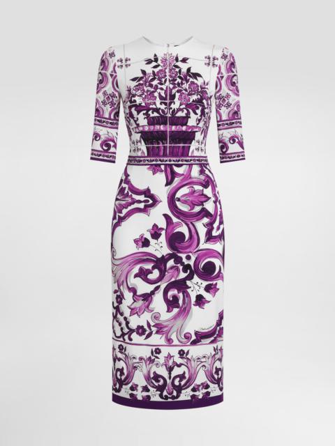 Dolce & Gabbana Majolica-print charmeuse dress