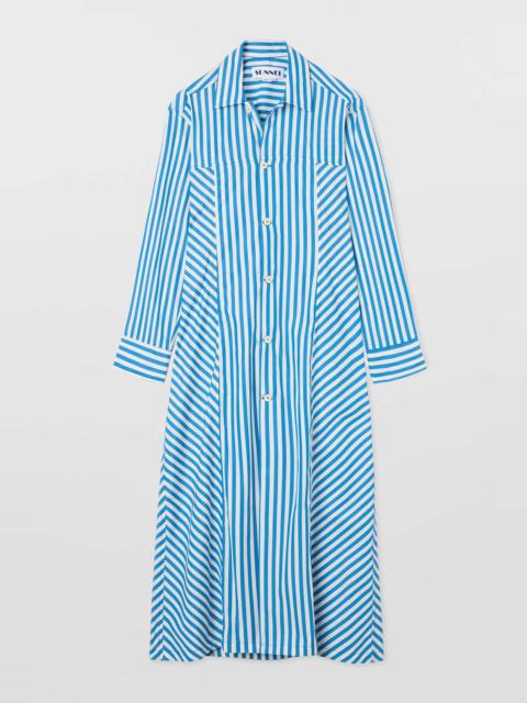 SUNNEI SHIRT DRESS / bluette & off white stripes