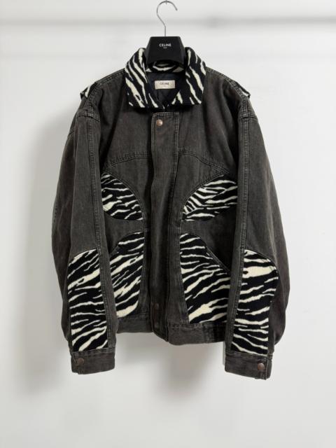 CELINE Celine 21FW Zebra Print Gray Denim Cotton Jacket