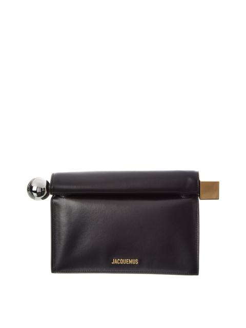 JACQUEMUS Jacquemus The Rond Carre Leather Clutch