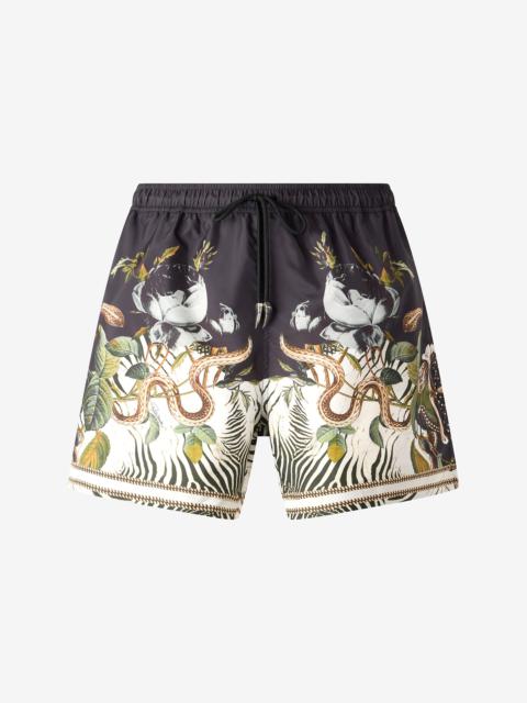Roberto Cavalli Swim Shorts With Fang And Animal Print