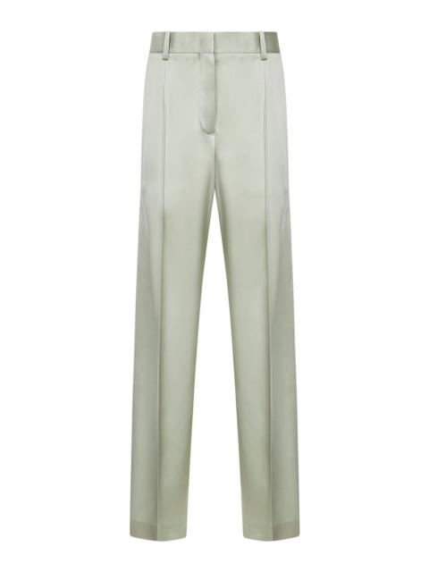 Jil Sander Pastel green envers satin fluid trousers