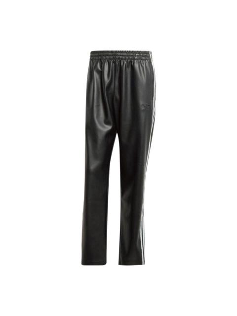 adidas adidas Faux Leather Adicolor 3-Stripes Firebird Track Suit Pants Asia Sizing 'Black' IZ4038