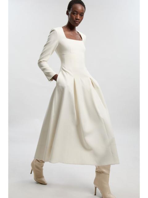 KAREN MILLEN Compact Stretch Sweetheart Neckline Midi Dress