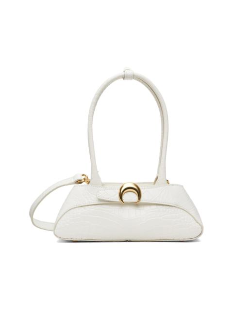 Marine Serre White Croco Embossed Leather Aurora Mini Bag
