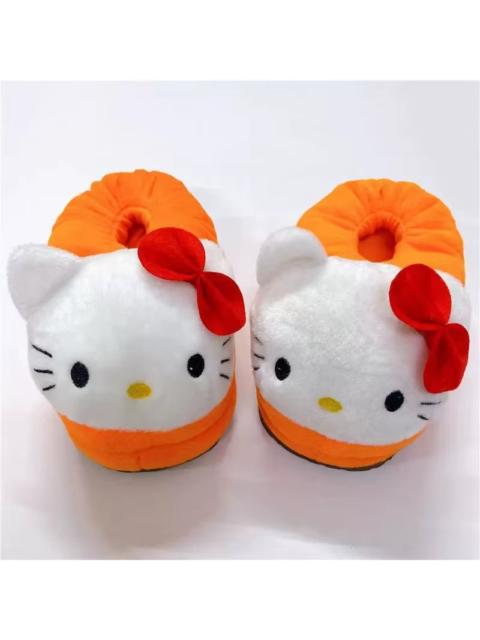 Other Designers Cartoon Hello Kitty Cute Plush Cotton Slippers Women Comfort Non Slip Home Indoor Shoes Anime