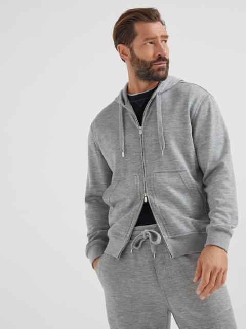 Brunello Cucinelli Cashmere and silk French terry hooded sweatshirt with zipper