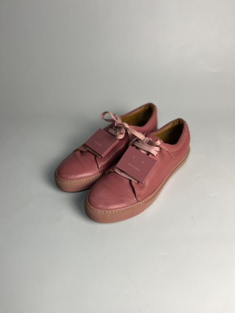 Acne Studios Acne Studios “Adriana” Face Plaque Pink Leather Low Sneakers