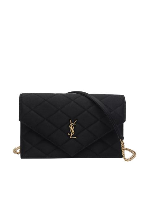 SAINT LAURENT Saint Laurent Women Satin Paris Wallet With Chain