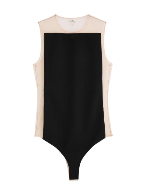 Courrèges Illusion Panelled Jersey and Tulle Bodysuit