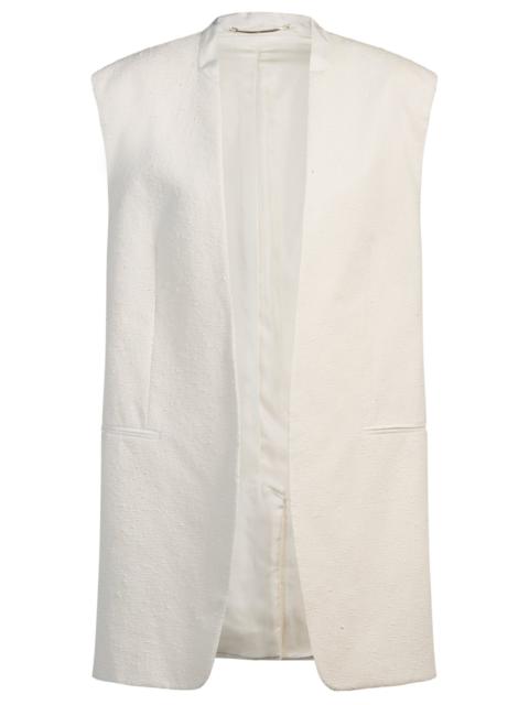 BOSS RELAXED-FIT SLEEVELESS BLAZER IN ITALIAN BOUCLÉ