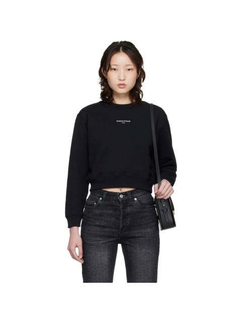 Maison Kitsuné Black 'Maison Kitsuné Paris' Cropped Sweatshirt