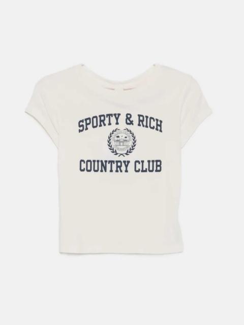 Sporty & Rich TO11176218WH37-3911 Varsity Crest Essential Tee