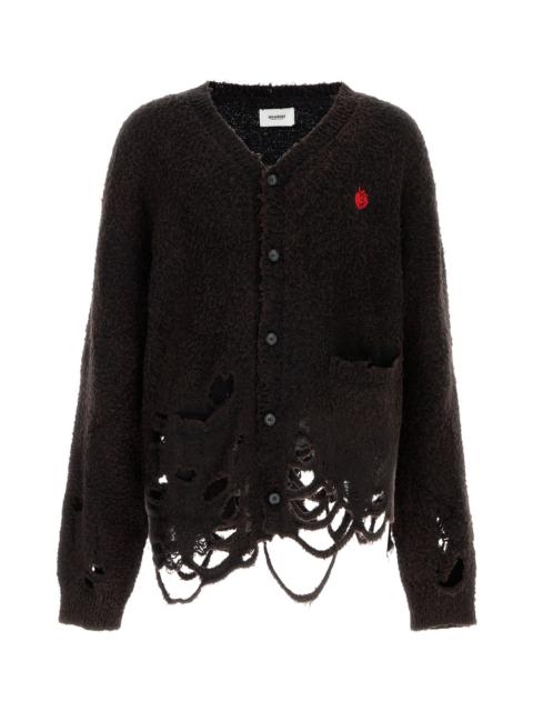 doublet Melange chocolate cotton cardigan