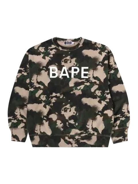 A BATHING APE® BAPE Map Camo Crewneck Relaxed Fit Sweatshirt 'Green'