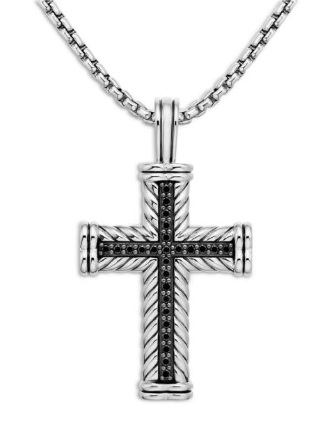 DAVID YURMAN Men's Chevron Cross with Black Diamonds