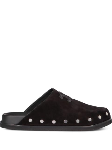 CELINE Celine Men Triomphe Suede Leather Slippers