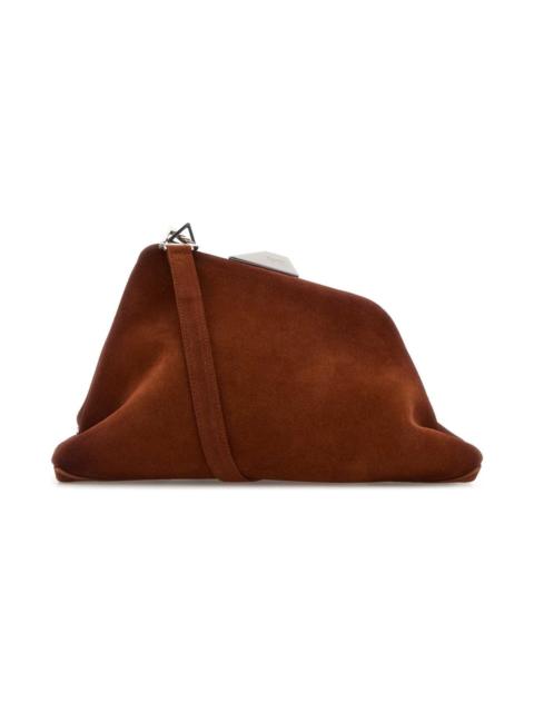 THE ATTICO Caramel Suede Day Off Clutch