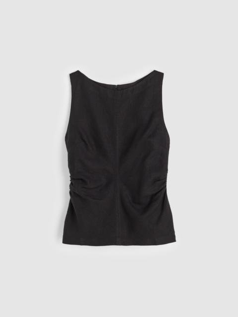 Madewell Cinched Boatneck Sleeveless Top in 100% Linen