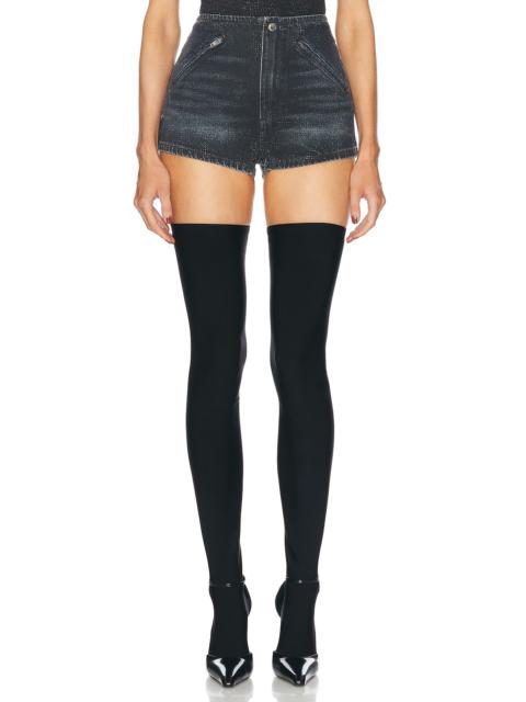 Alexander Wang Hotfix Crystal Moto Mini Short