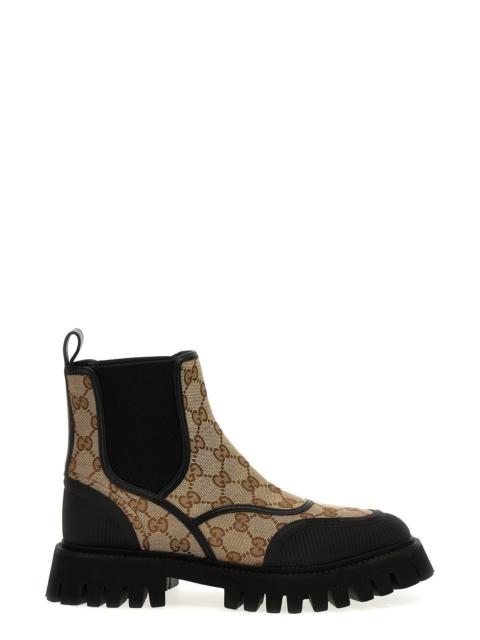 Gucci Women Fabric Ankle Boots Gg