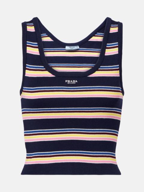 Prada Striped cotton tank top