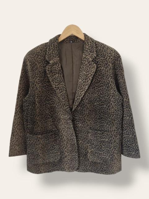 Other Designers Vintage 70s Partina Tokyo Fur Leopard Graphic Wool Blazer