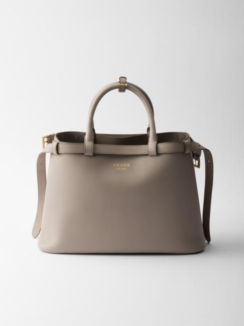 Prada Prada Buckle medium leather handbag with double belt