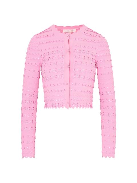 LoveShackFancy Ferris Embellished Cardigan pink