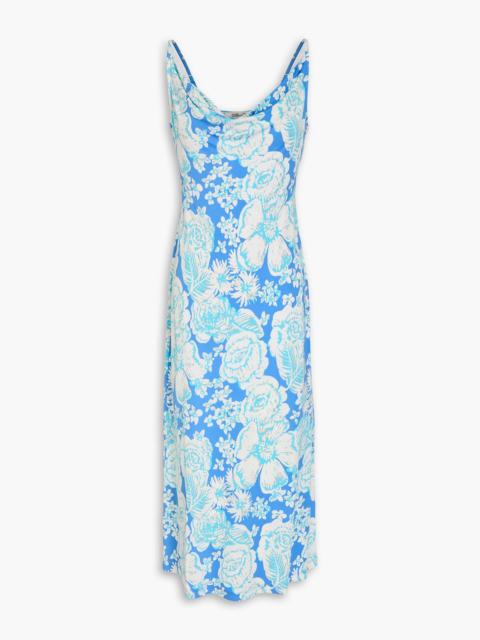 DIANE VON FURSTENBERG Alik draped floral-print jersey midi dress