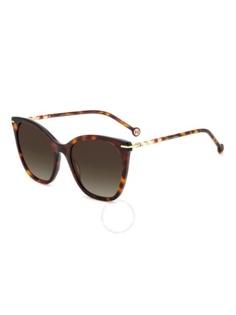CAROLINA HERRERA Carolina Herrera Brown Gradient Butterfly Ladies Sunglasses HER 0091/S 005L/HA 56