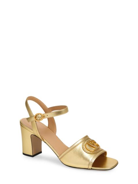 Valentino Valentino Garavani VLOGO Signature Metallic Leather Sandal in Antique Brass at Nordstrom