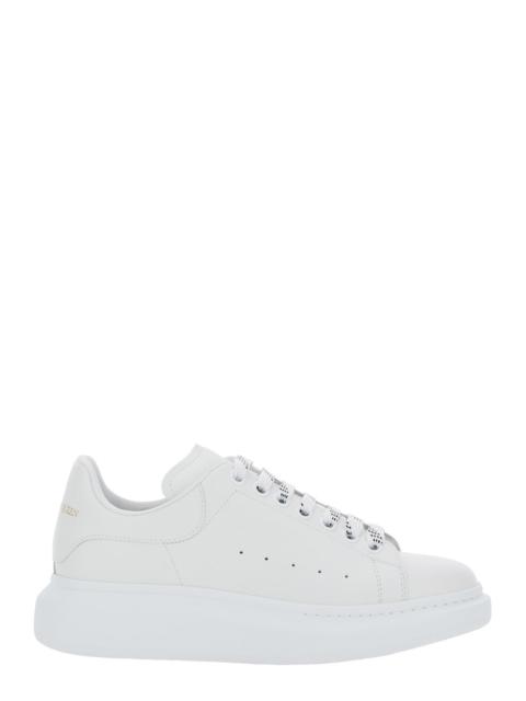 Alexander McQueen Alexander Mcqueen Men White Low Top Sneakers With Logo Lettering On Tongue And Heel In Leather Man