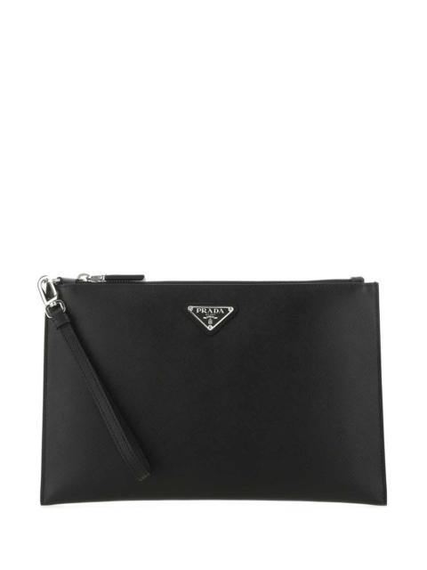 Prada Prada Men Black Leather Clutch