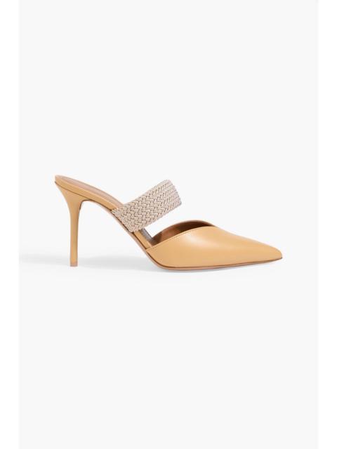 MALONE SOULIERS Maisie 85 cord-trimmed leather mules