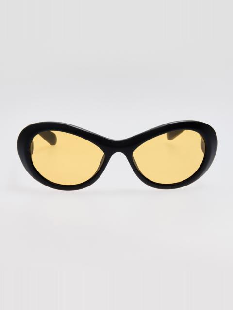 LINDA FARROW Rond Sunglasses in Matt Black
