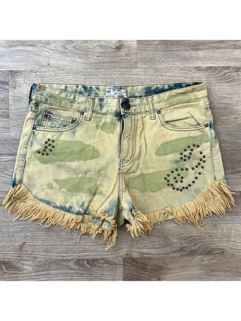 Other Designers Free People Grommet Detail Camo Denim Shorts