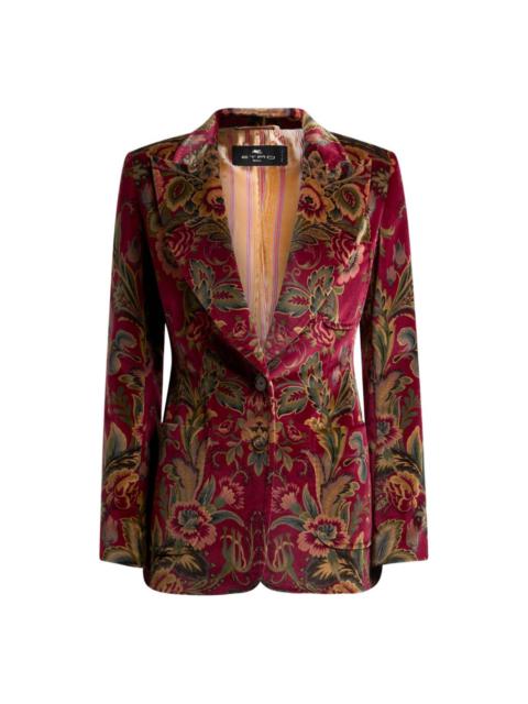 floral velvet blazer