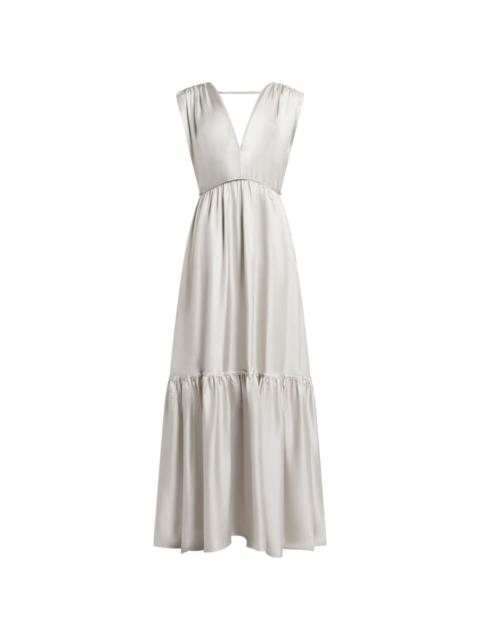 tiered organic silk dress