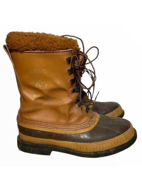 Other Designers Sorel Caribou Boots Kaufman Brown Lace Up Waterproof Leather Sherpa Insulated 9