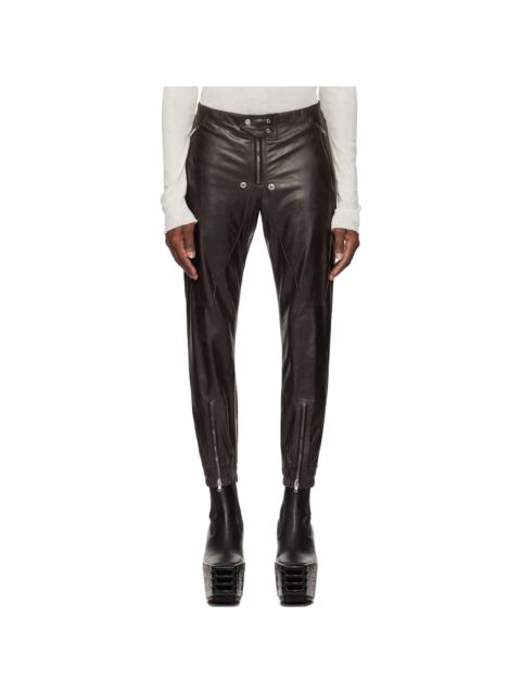 Rick Owens Brown Hollywood Luxor Leather Pants