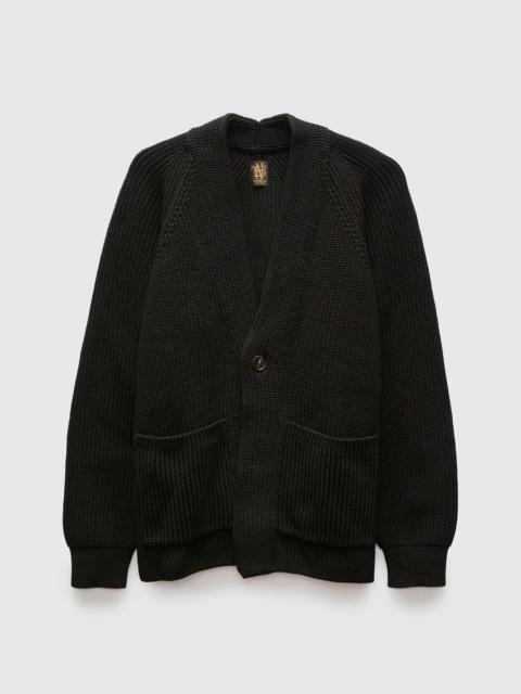 BATONER Signature Knit Cotton Cardigan in Black