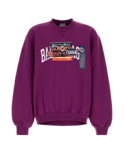 BALENCIAGA Balenciaga Men Purple Cottons Sweatshirt
