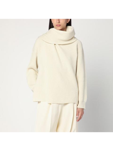 Jil Sander Jil Sander Ivory Sweater In Wool With Scarf Women