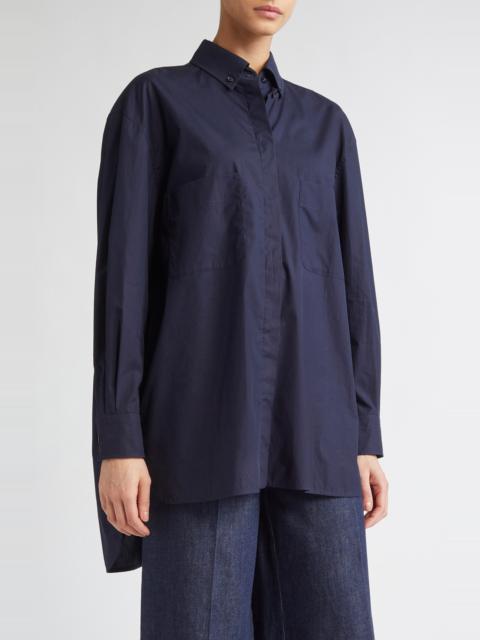 Max Mara Max Mara Mozart Button-Down Shirt in Ultramarine at Nordstrom